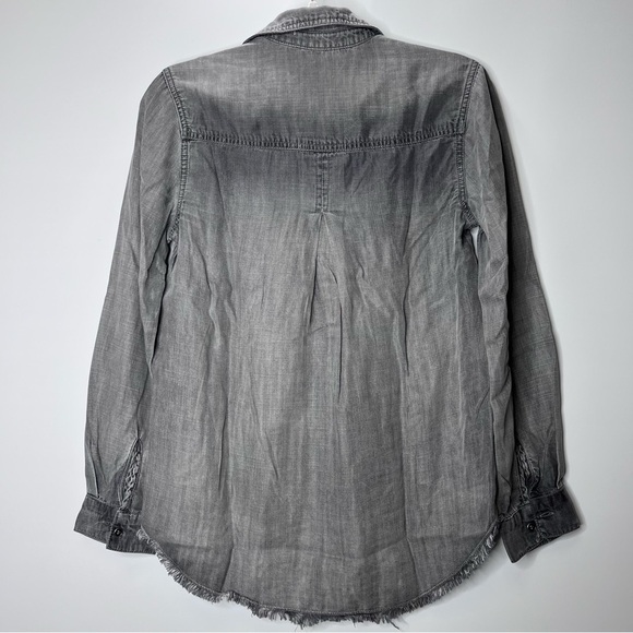Cloth & Stone Tencel Button Down Shirt Raw hem Size X Small - Picture 6 of 9